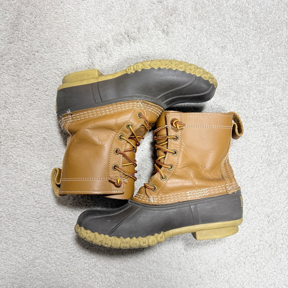 LL Bean M6/W8 Bean Boots 8 Inch Duck Boots Tan Brown Made in USA